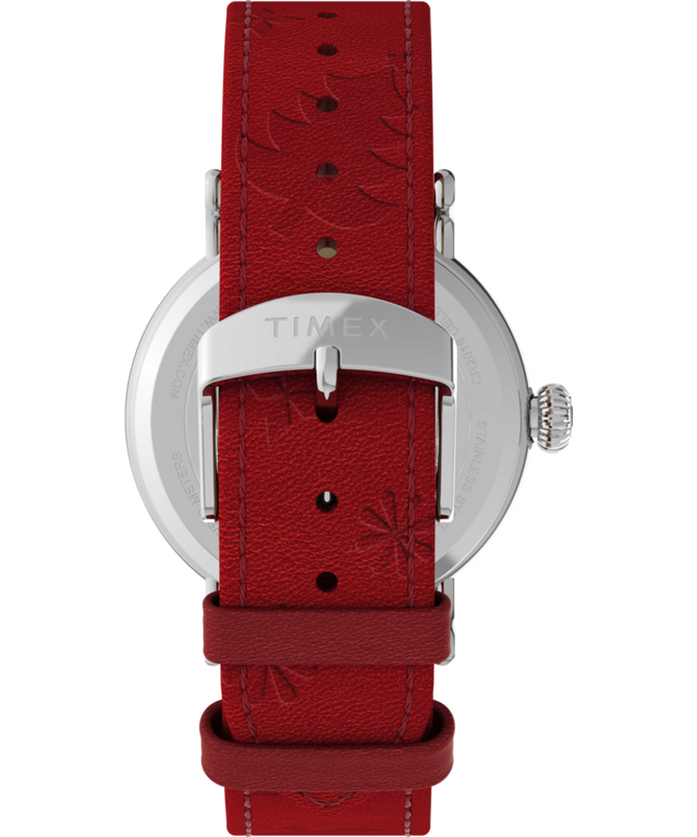 TW2W44400 Peanuts® x Timex Standard Snoopy Santa, correa de reloj de 40 mm de piel. Imagen de la correa