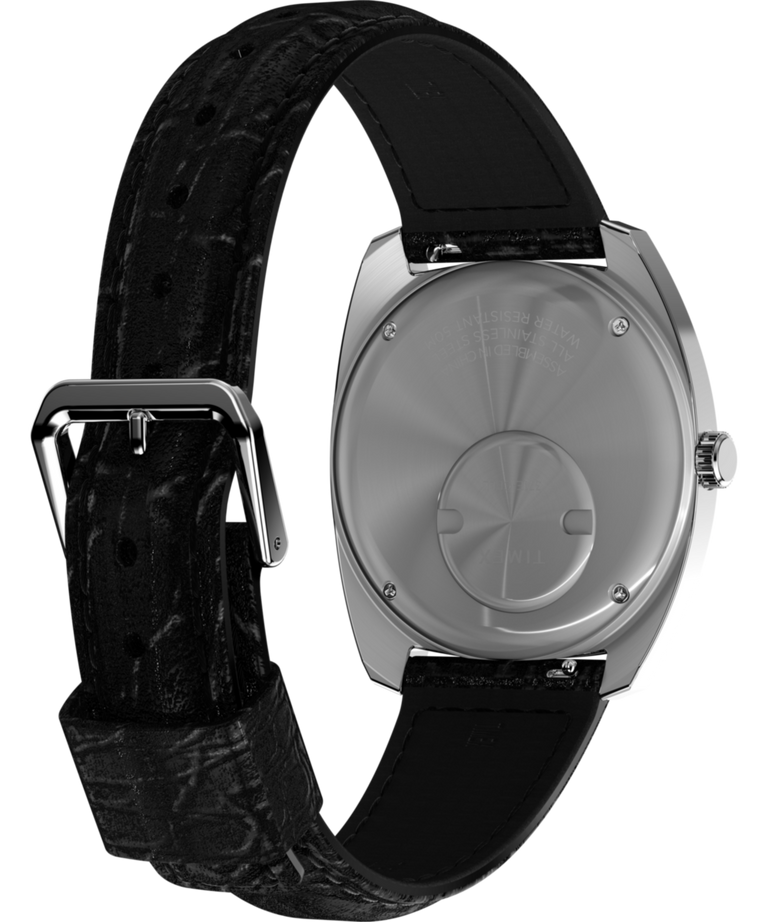 TW2W44700 Q Timex 1978 Day/Date 37.5mm Leather Strap Watch Caseback with Attachment Image