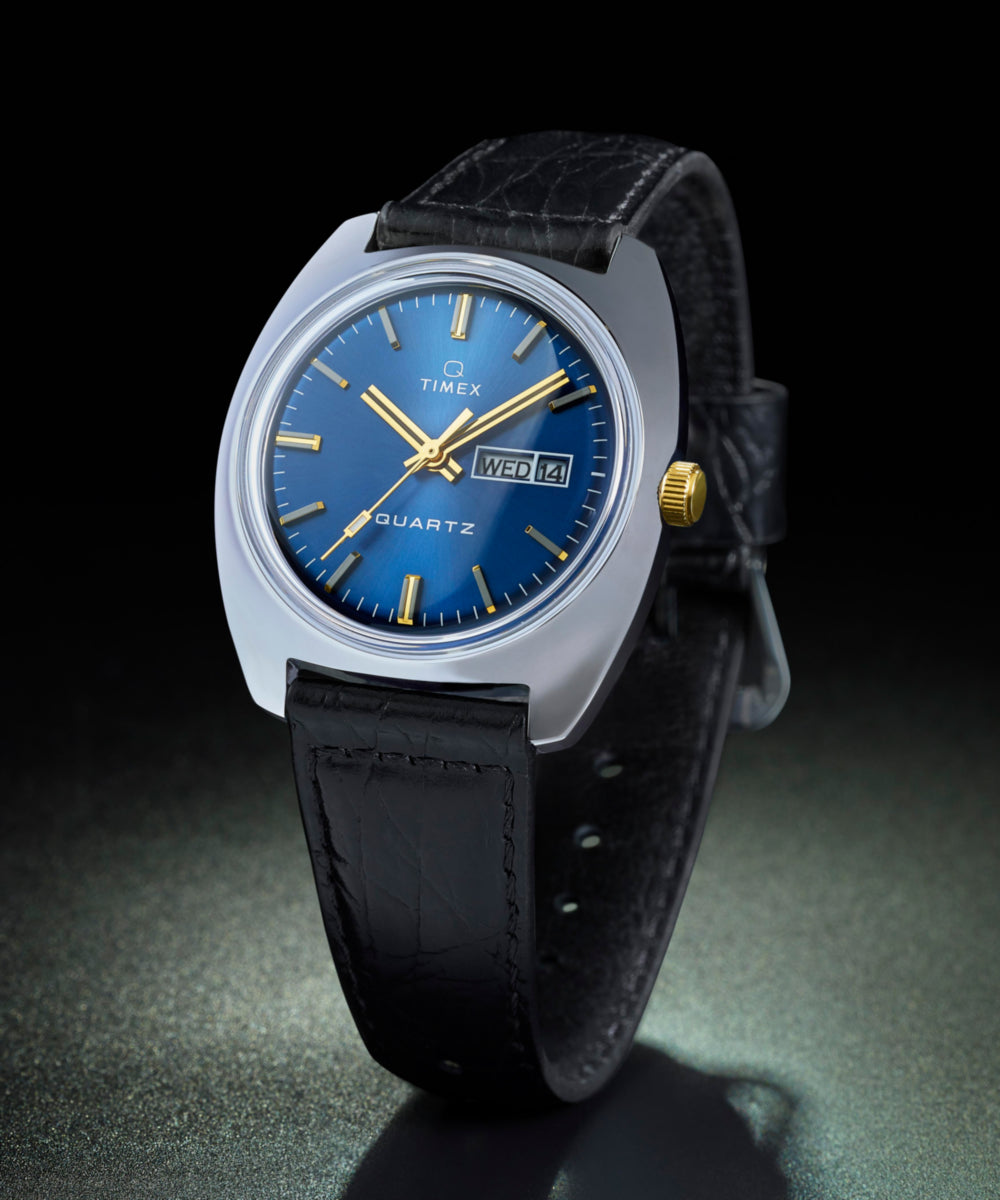 時計 TIMEX Q TIMEX 1978 REISSUE Q Timex 1978 Day/Date 37.5mm Leather Strap Watch - TW2W44700