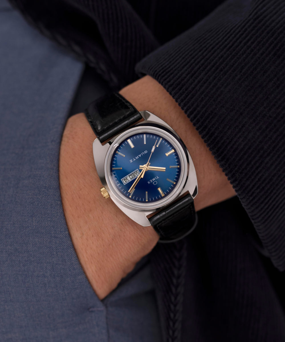 Q Timex® 1978 Day/Date 37.5mm Leather Strap Watch - TW2W44800