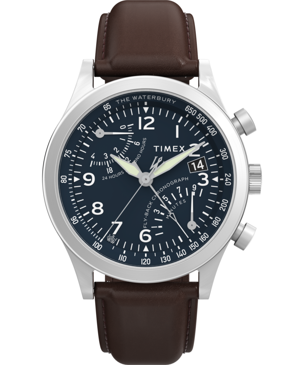 TW2W47900 Reloj Waterbury Traditional Fly Back Chronograph de 43 mm con correa de piel. Imagen principal