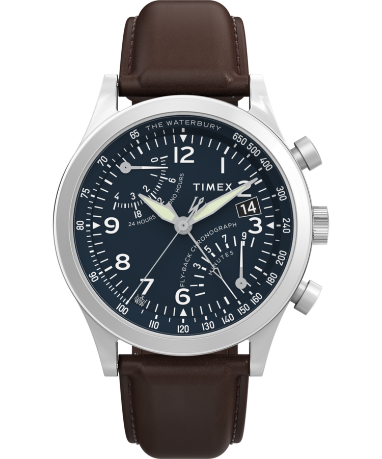 TW2W47900 Reloj Waterbury Traditional Fly Back Chronograph de 43 mm con correa de piel. Imagen principal