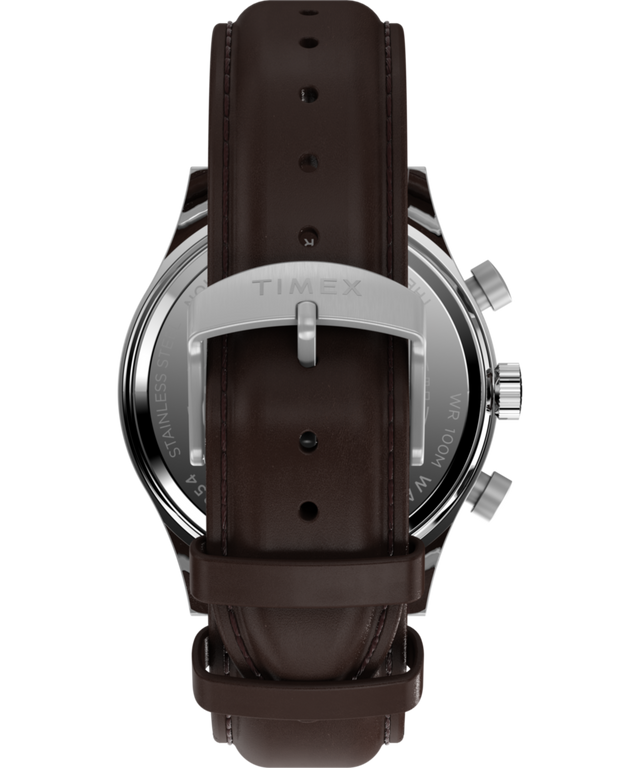 TW2W47900 Cronógrafo tradicional «Fly Back» de Waterbury, 43 mm, con correa de piel. Imagen de la correa del reloj