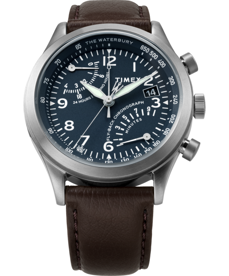 TW2W47900 Reloj Waterbury Traditional Fly Back Chronograph de 43 mm con correa de piel (colaboración). Imagen adicional