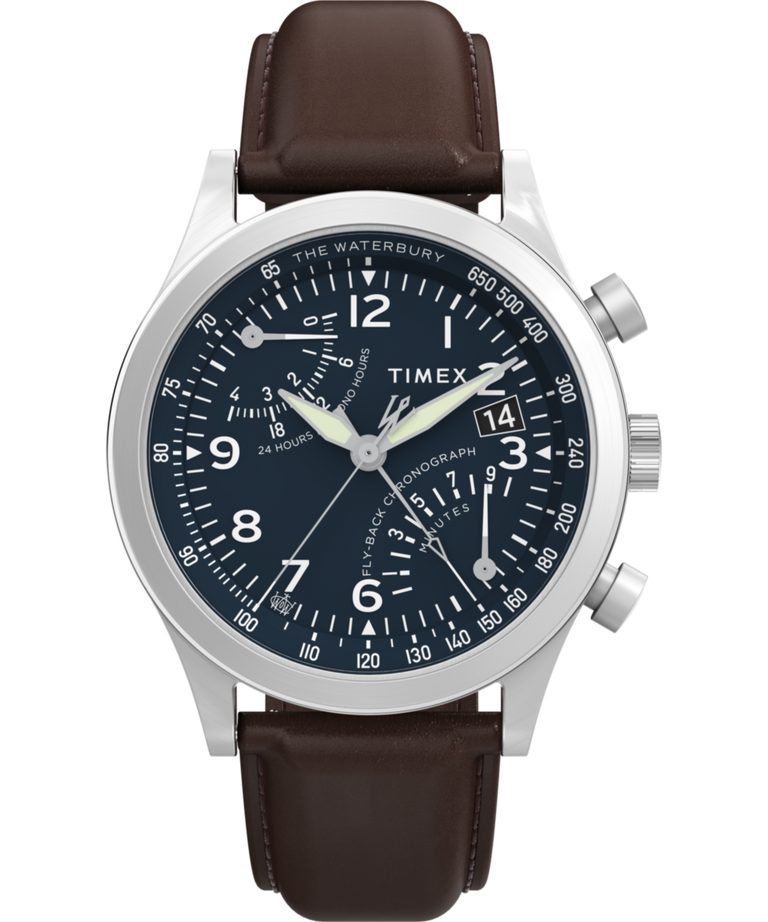 Imagen principal del reloj con correa de piel TW2W47900 Waterbury Traditional Fly Back Chronograph de 43 mm
