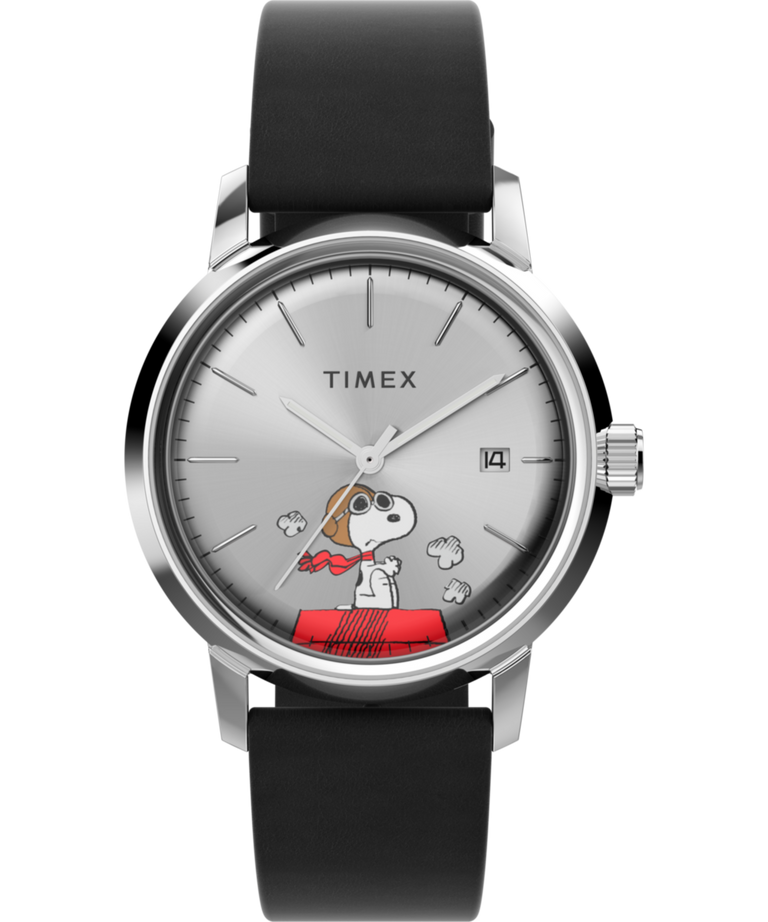 Imagen principal del reloj TW2W49600 Peanuts® x Timex Marlin® Automatic Snoopy Flying Ace con correa de cuero de 40 mm