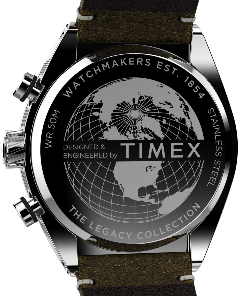 TW2W50100 Timex Legacy Tonneau 42mm Leather Strap Watch Caseback Image