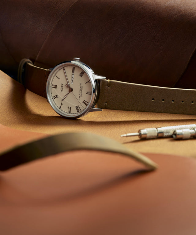 Timex Waterbury Classic Leather Strap Watch - Brown Timex Waterbury Classic Leather Strap Watch - Brown