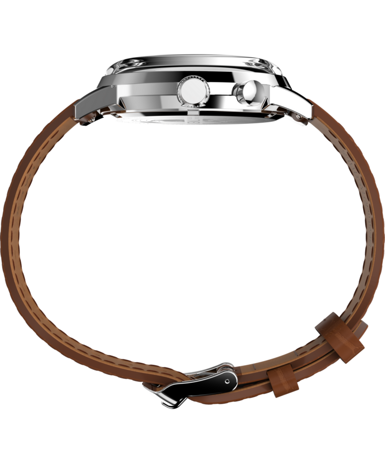 Imagen de perfil del reloj Marlin® Moon Phase de 40 mm con correa de piel TW2W51000