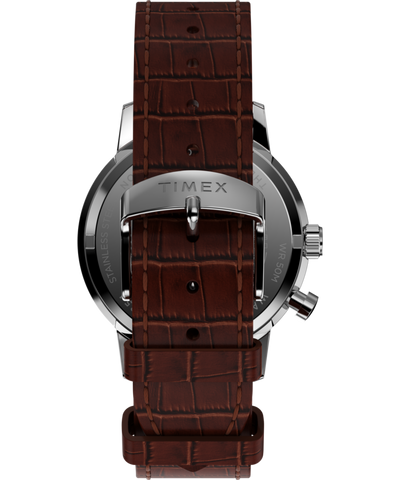 Marlin® Moon Phase 40mm Leather Strap Watch