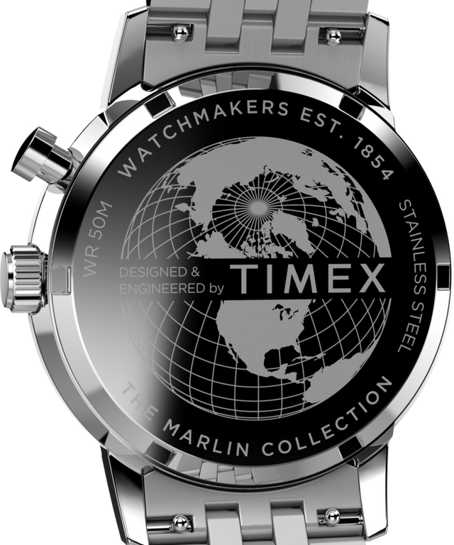 TW2W51300 Marlin® con fase lunar, 40 mm, reloj con brazalete de acero inoxidable. Imagen del fondo de la caja.