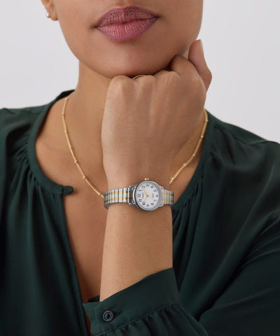 Timex Easy Reader Montre Femme 32mm – Boîtier Or Rose, Bracelet Cuir Brun, Cadran Blanc, Indiglo