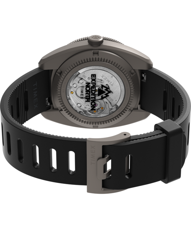 TW2W53000 Expedition® Pioneer Titanium Automático GMT, 41 mm, correa de silicona. Imagen del fondo de la caja con accesorio