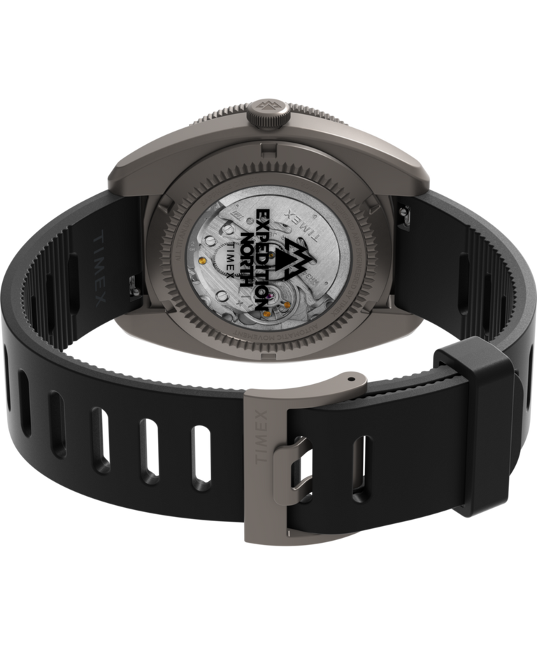 TW2W53000 Expedition® Pioneer Titanium Automático GMT, 41 mm, correa de silicona. Imagen del fondo de la caja con accesorio