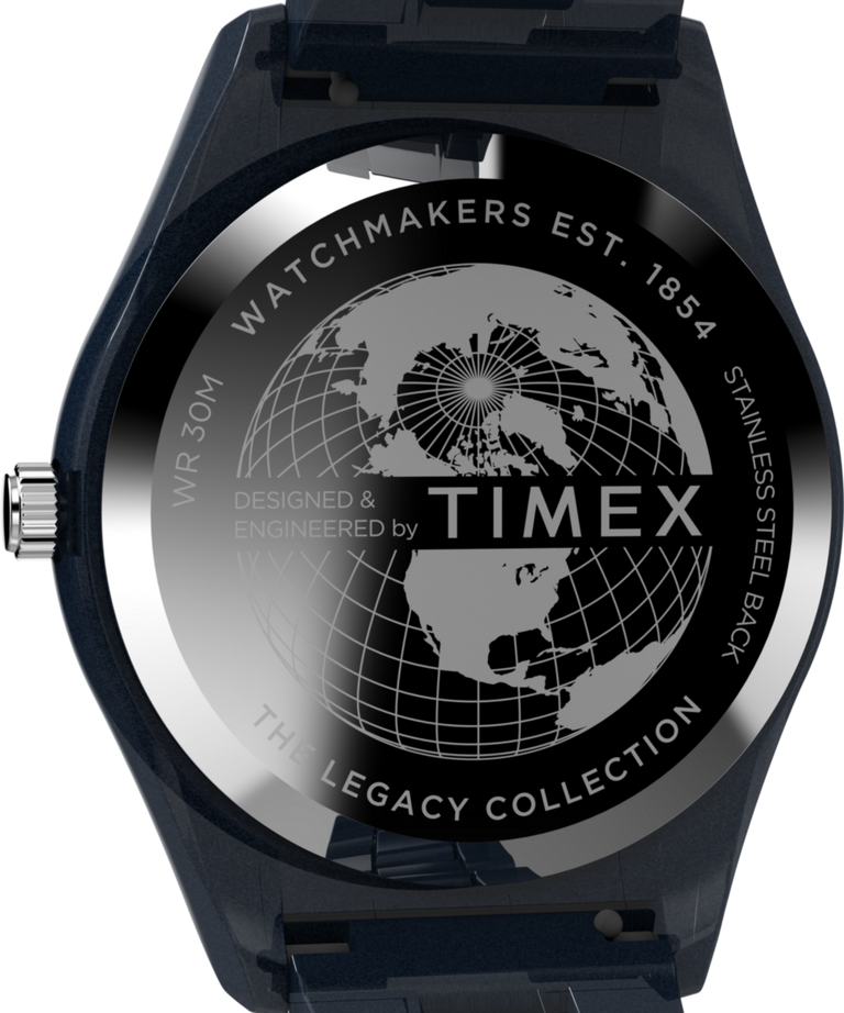 TW2W56200 Timex Legacy Ocean 42mm Recycled Plastic Bracelet Watch Caseback Image