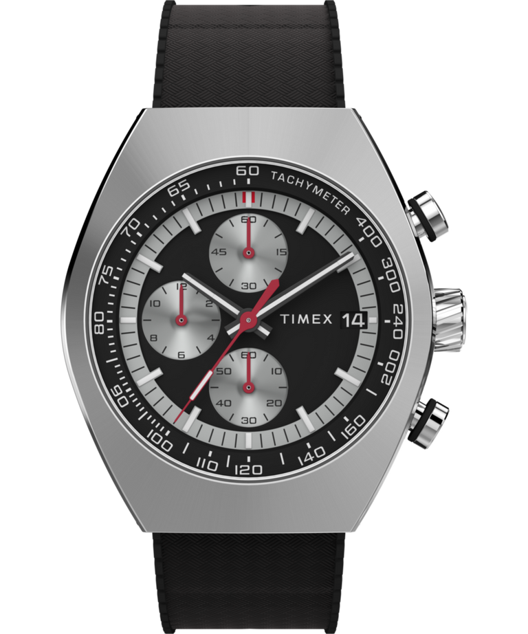 TW2W64500 Timex Legacy Tonneau Chronograph 42mm Synthetic Rubber Strap Watch Primary Image