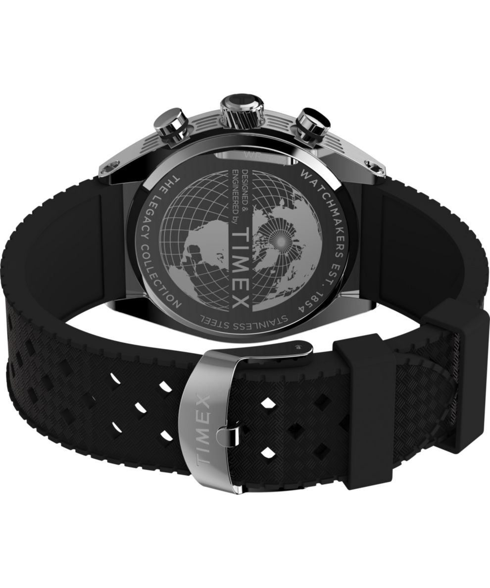 TW2W64500 Timex Legacy Tonneau Chronograph 42mm Synthetic Rubber Strap Watch Caseback with Attachment Image
