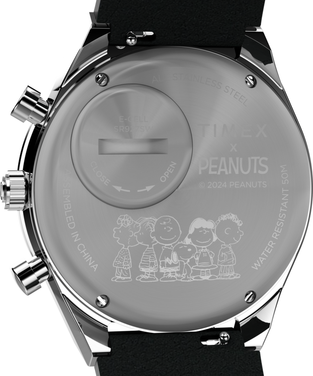 TW2W68900 Peanuts® x Q Timex® Snoopy 40mm Leather Strap Watch   Caseback Image