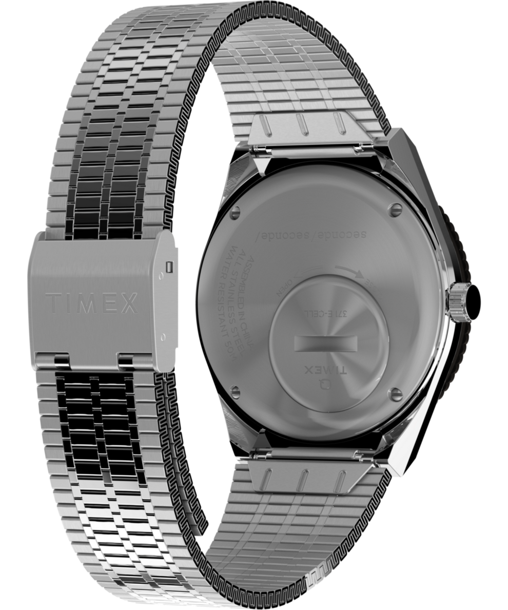 TW2W70600 Timex x seconde/seconde/ Loser 38mm Stainless Steel Bracelet Watch Caseback with Attachment Image