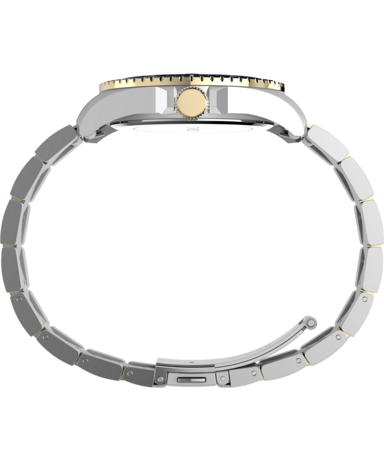 TW2W71800: Reloj de vestir para hombre de 42 mm con brazalete de acero inoxidable. Imagen de perfil