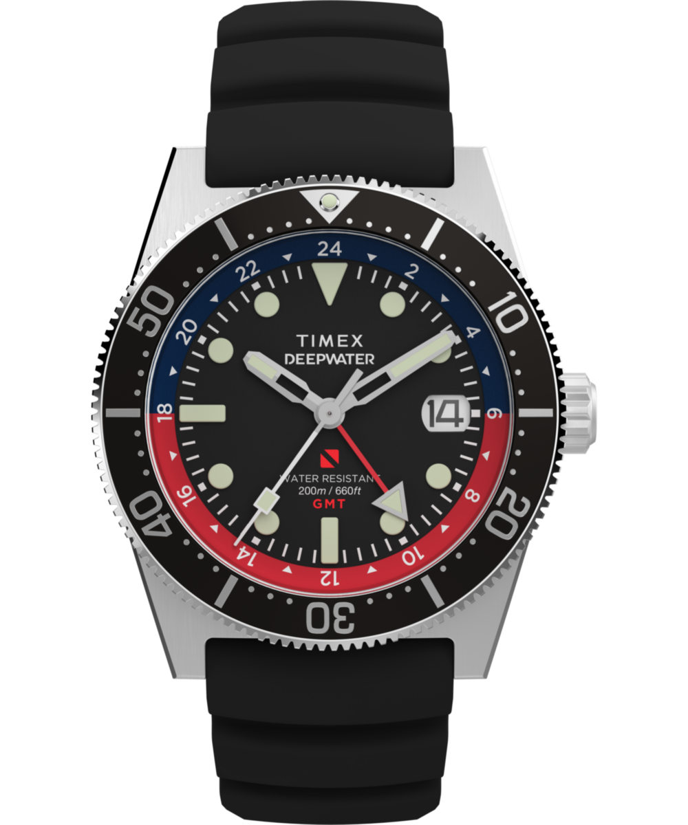 Imagen principal del reloj con correa de caucho sintético Deepwater Reef 200 GMT de 41 mm TW2W75000