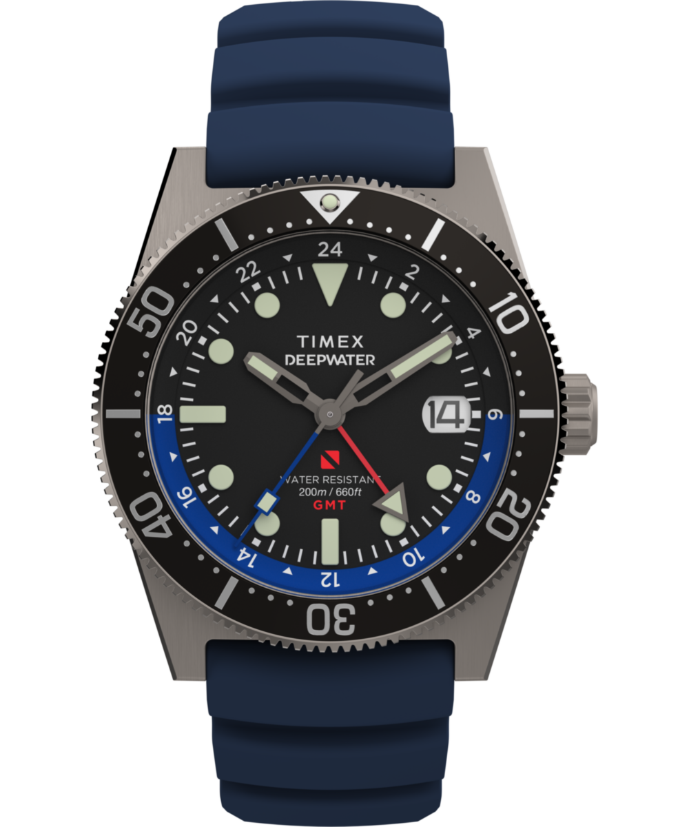 Timex Deepwater Reef 200 GMT 41mm Synthetic Rubber Strap Watch