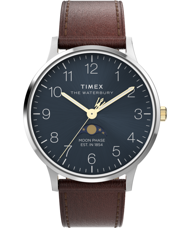TW2W75600 Reloj Waterbury Classic con fases lunares, 40 mm, correa de piel. Imagen principal