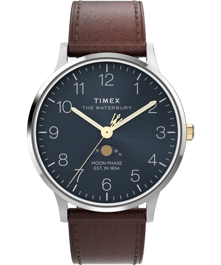 TW2W75600 Reloj Waterbury Classic con fases lunares, 40 mm, correa de piel. Imagen principal
