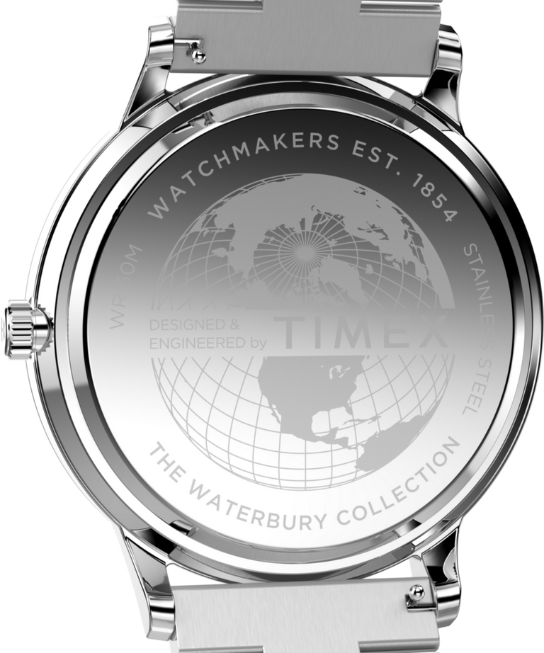 TW2W75700 Reloj Waterbury Classic Moon Phase de 40 mm con brazalete de acero inoxidable  - Imagen del fondo de caja