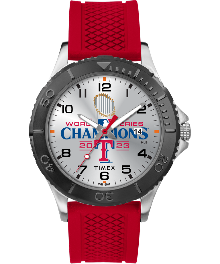 Gamer Texas Rangers World Series 42mm Silicone Strap Watch