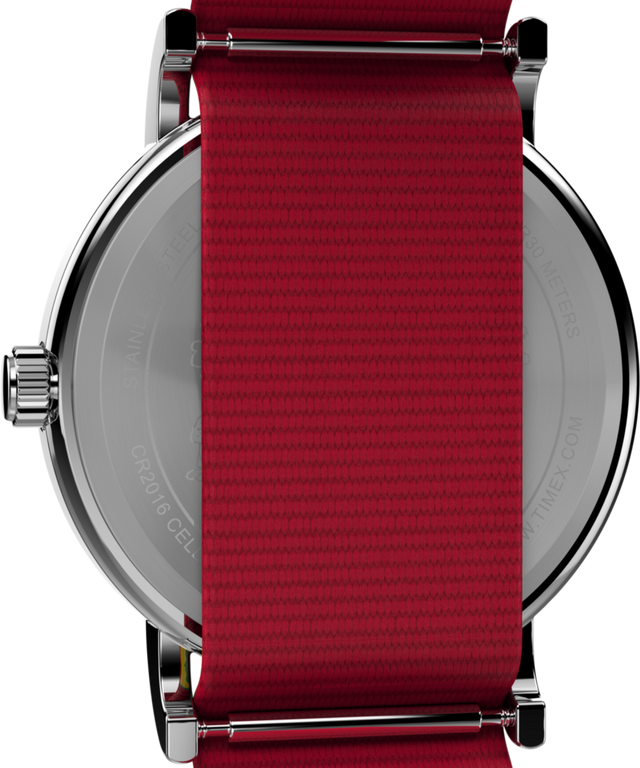 TW2W80800 Peanuts® x Timex Weekender Holiday 38mm Fabric Strap Watch Caseback Image