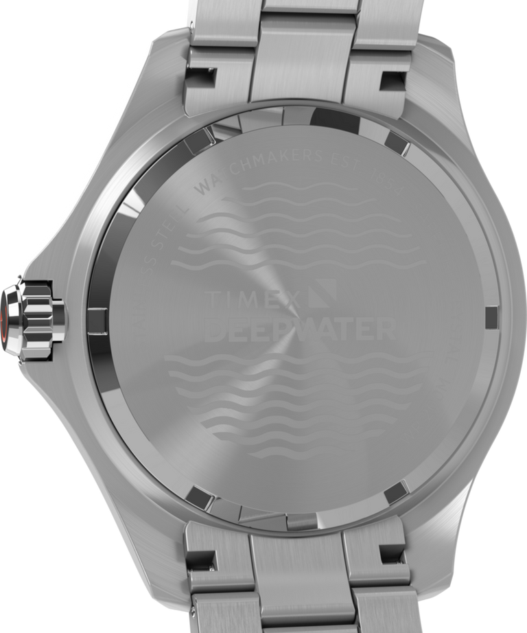 TW2W81900 Deepwater Meridian 200, reloj de 44 mm con brazalete de acero inoxidable: imagen del fondo de la caja