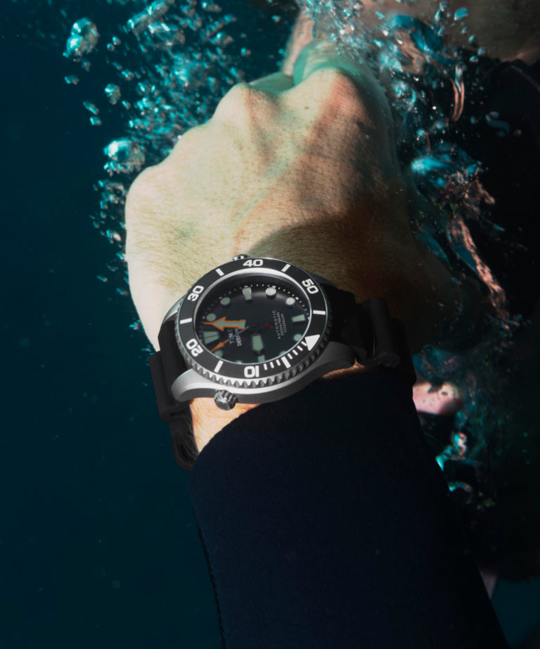 TW2W82100 Deepwater Meridian 300 Titanium HEV Automatic 44mm HNBR Synthetic Rubber Strap Watch Alt Wrist Shot 1 Image