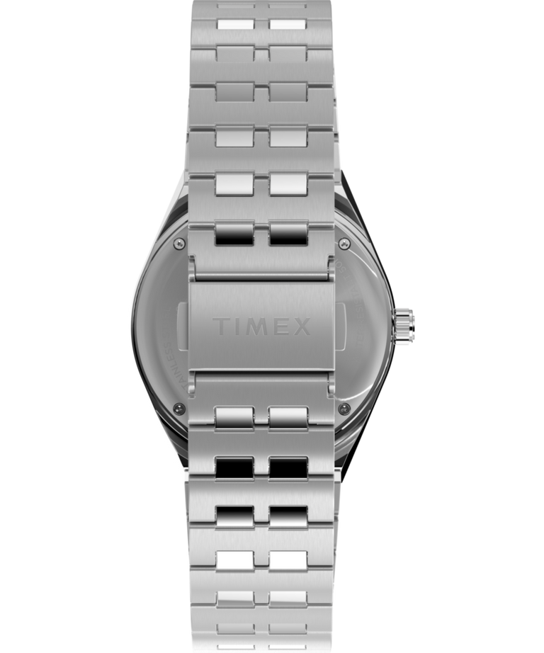 TW2W83300 Peanuts® x Q Timex® GMT, correa de acero inoxidable de 38 mm para reloj. Imagen