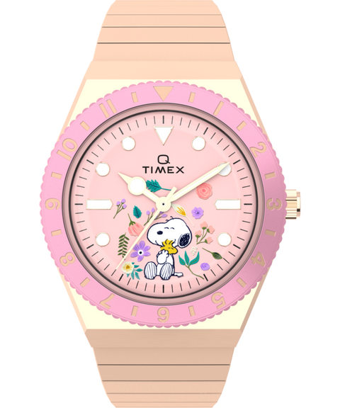 Peanuts® Q Timex® In Bloom 36mm Stainless Steel Expansion Band