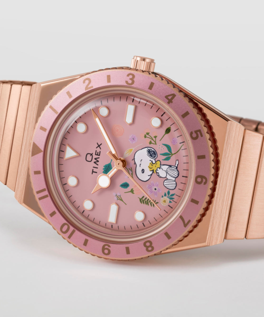 Peanuts® Q Timex® In Bloom 36mm Stainless Steel Expansion Band