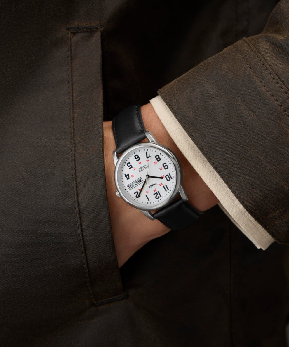 TW2W84000 Easy Reader 35mm Leather Strap Watch Primary Wrist Image