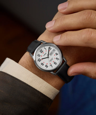 TW2W84000 Easy Reader 35mm Leather Strap Watch Alt Wrist Shot 1 Image