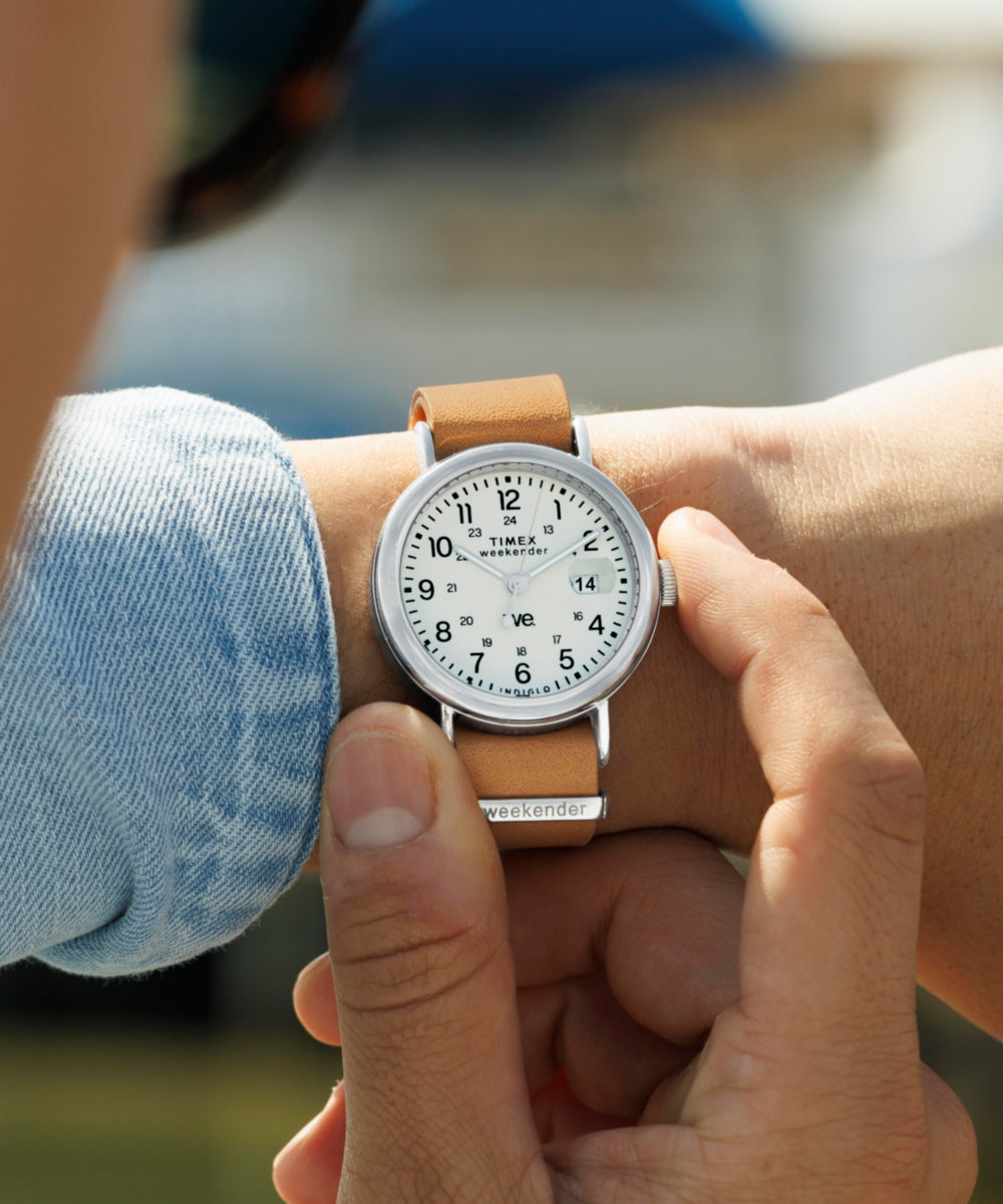 Weekender 37mm Leather Strap Watch - TW2W86500 | Timex US