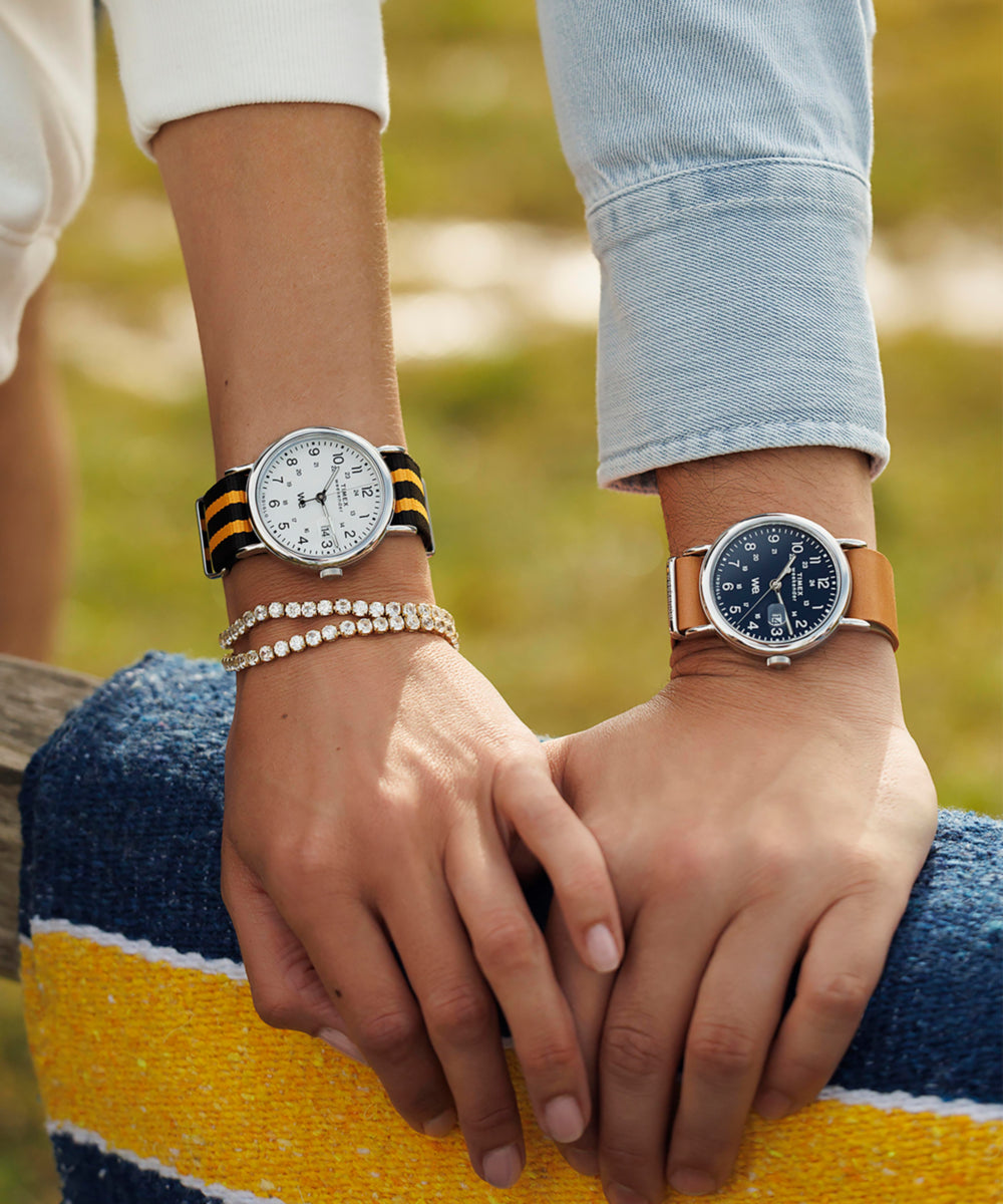 TIMEX クォーツ腕時計 シルバー/ブラウン Weekender 40mm Leather Strap Watch - TW2W86800 | Timex US