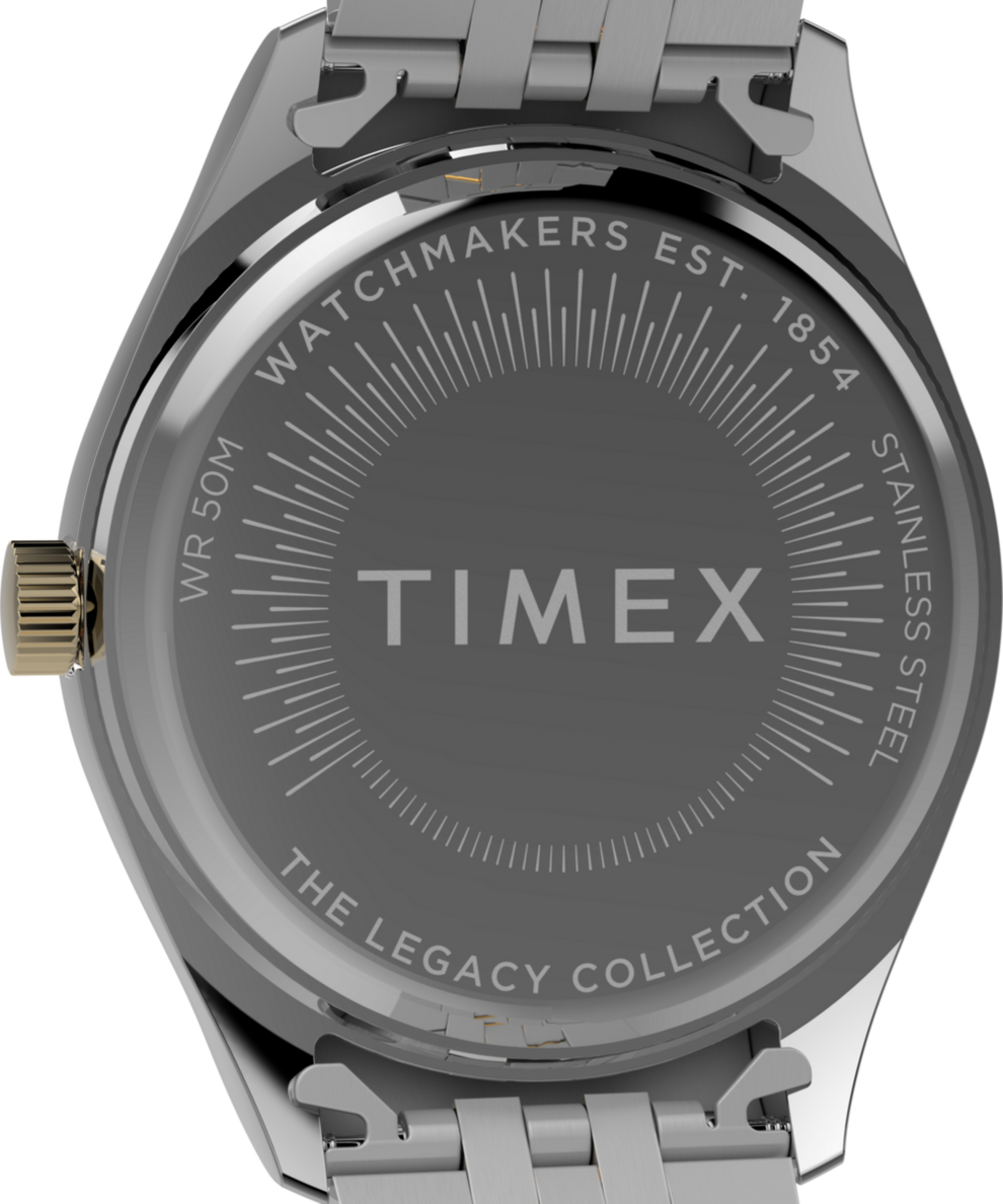 TW2W87400 Timex Legacy 36mm Stainless Steel Bracelet Watch   Caseback Image