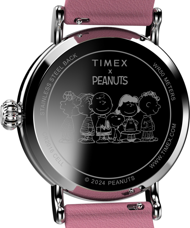 TW2W88900 Peanuts x Timex Standard Valentine's: imagen del fondo de la caja del reloj de 40 mm con correa de piel