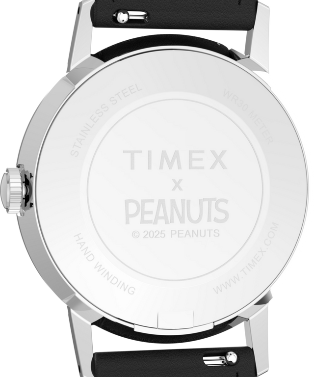 TW2W89700 Timex x Peanuts® Marlin® Hand-Wound Space 34mm Leather Strap Watch Caseback Image