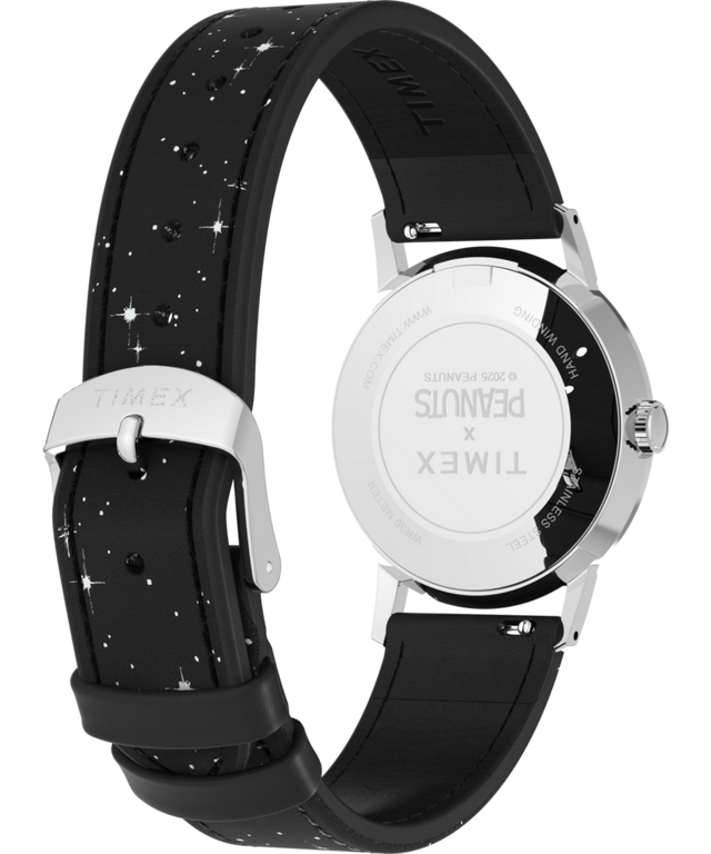 TW2W89700 Timex x Peanuts® Marlin® Hand-Wound Space 34mm Leather Strap Watch Caseback with Attachment Image