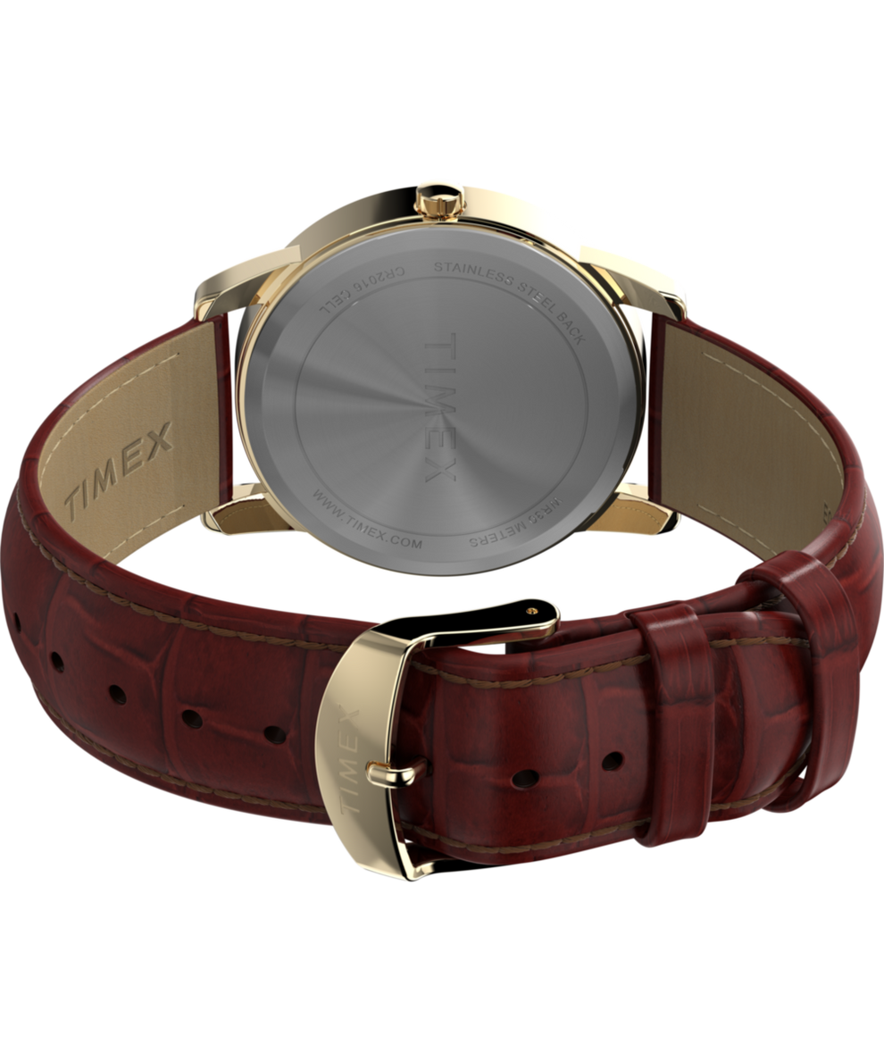 TW2W95500 Easy Reader® 35mm Leather Strap Watch  Caseback with Attachment Image