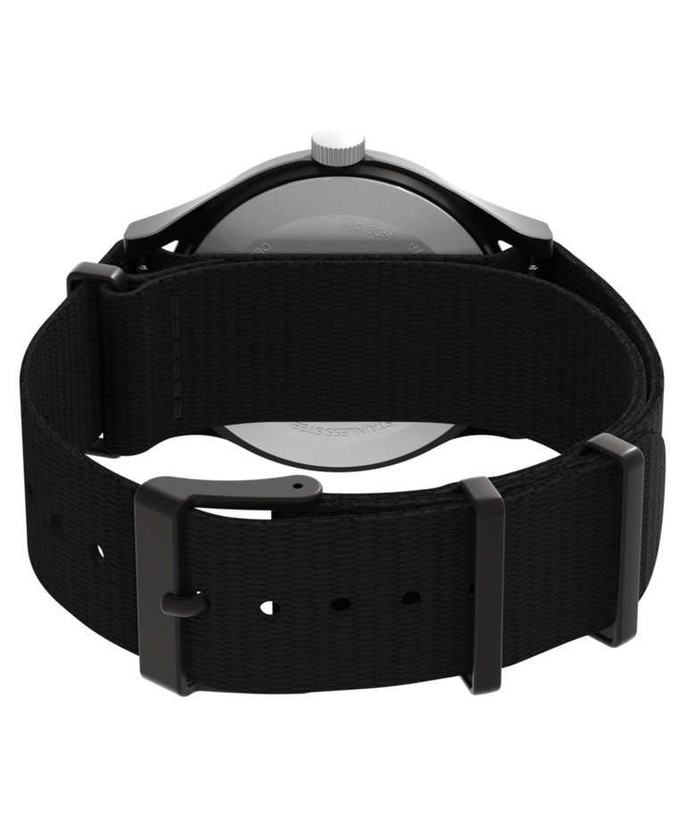 TW2W97000 Timex MK1 x Fortnite® 40mm Fabric Strap Watch  Caseback with Attachment Image