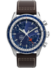 TW2W97200 Timex Fly-Back Chronograph x Pan Am® 43mm Leather Strap Watch  Primary Image