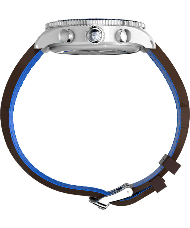 TW2W97200 Timex Fly-Back Chronograph x Pan Am® 43mm Leather Strap Watch  Profile Image