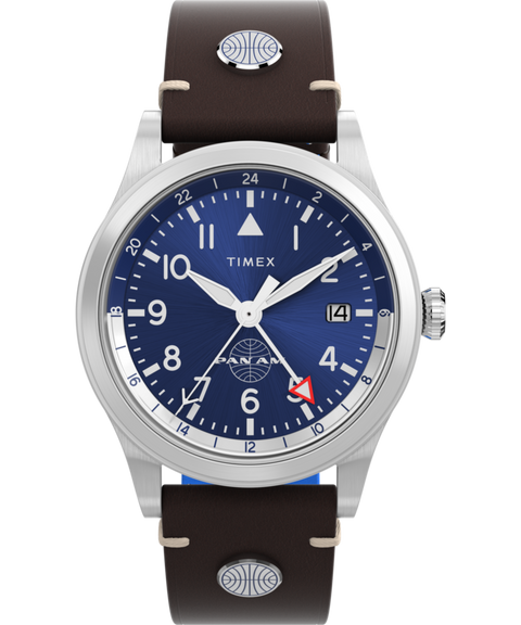 Timex Waterbury GMT x Pan Am® 39mm Leather Strap Watch - TW2W97300 | Timex  US