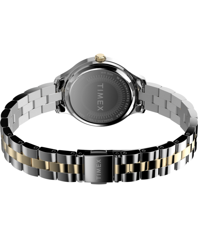 TW2W98100 Peyton: imagen del fondo de la caja del reloj con brazalete de acero inoxidable de 32 mm y accesorio